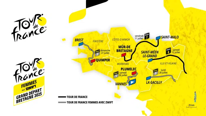 détail des étapes des Tours de France en Bretagne